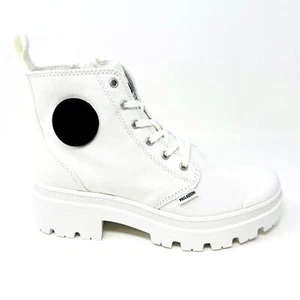 Palladium Pallabase Twill Star White Womens Platform Boots 96907 116 - Picture 1 of 5