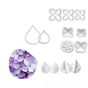 13pcs Lilac Flower Fondant Mold Petal Leaf Silicone Mold Plastic Cutters Clay - Picture 1 of 7