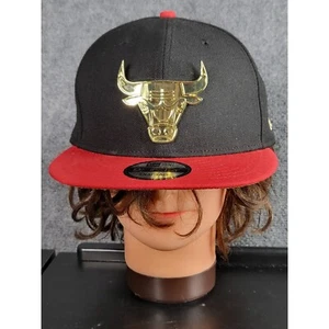 Vintage Chicago Bulls NBA Snapback Hat New Era 9Fifty Wool Metal Badge Black Red - Picture 1 of 9