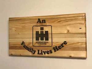 An International Harvester (IH) Family Lives Here Welcome Sign Country Decor - Picture 1 of 4