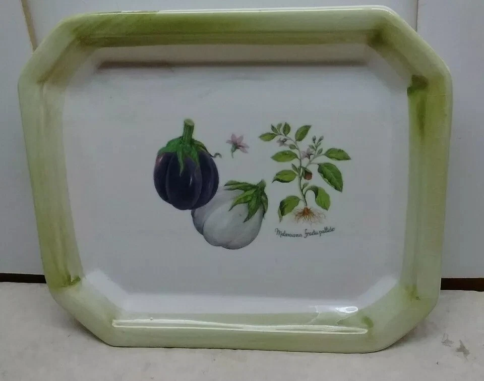 Plato servidor pasta cerámica Due Torri berenjena berenjena melanzana pallido 10x9 Foto 1 de 4