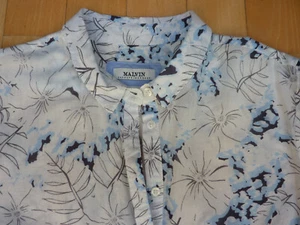 MALVIN Tunika Bluse Weiß & Blau Floral gemustert Gr. 42 dünne Baumwolle wie neu - Bild 1 von 5