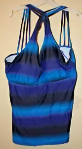 Firepearl Tankini Blau & Schwarz Badeanzug Oberteil Größe 22 - Bild 1 von 4