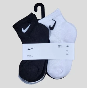 NIKE Boys Socks Ankle Cushioned School Everyday Kids 6 Pack Shoe Size 10C-3Y  - Picture 1 of 7