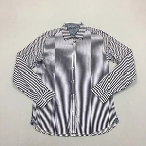 Ted Baker Shirt Mens Large Button Up Long Sleeve Blue Striped - Picture 1 of 9