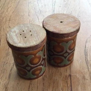 Hornsea Bronte Salt and pepper pots retro 1970s condiments brown retro vintage - Picture 1 of 4