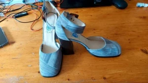 Red or Dead Grey shoes with Ankle Strap Size 6 Excellent Condition - Picture 1 of 5