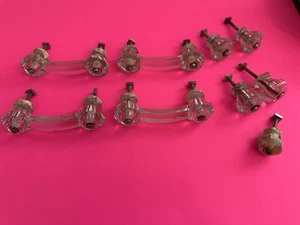 Glass Victorian Cabinet Drawer Knob/Handles Vintage Hardware Set Of 9 Vintage - Picture 1 of 9