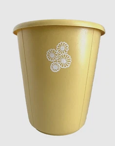 Vintage 70er Jahre Rubbermaid ""Gold Gänseblümchen"" 10" Mülleimer in Erntegold - Bild 1 von 5