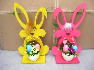Osterhase Hase aus Holz 37 cm Handarbeit Ostern Geschenk Dekoration neu - Bild 1 von 8