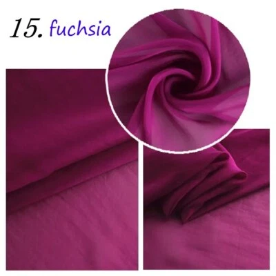 Natural Silk Chiffon 55'' By Yard Soft Scarf Lining Mulberry Chiffon Silk Fabric - Image 1 of 4