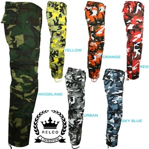 Relco Hombres Mujeres Ejército Combate Carga Camuflaje Militar Trabajo Pantalones Pantalones - Imagen 1 de 26