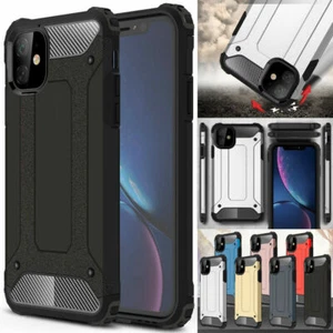 Custodia telefono antiurto Hybrid Armor Cover per iPhone 11 Pro XR XS Max 56 7 8 Plus - Foto 1 di 17