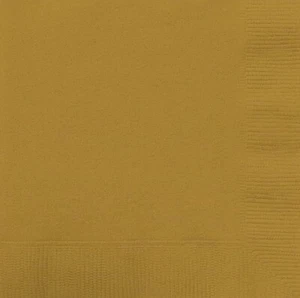 Gold Solid Beverage Napkins - (Pack of 20) - Elegant & Durable Design - Picture 1 of 1
