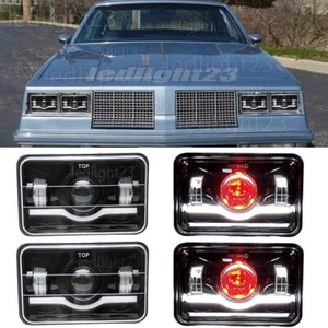 4pcs 4x6" Led Headlights Hi/Lo Beam fit 1980 - 1988 Oldsmobile Cutlass Supreme - Picture 1 of 12