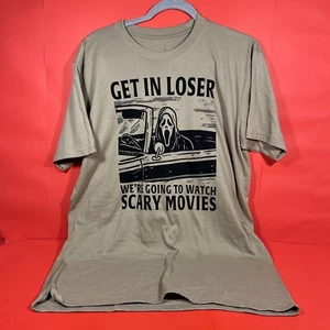 Ghost Face Graphic Print GET IN LOSER Men’s T-shirt Size L - Picture 1 of 3