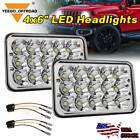 2X 4X6" Square Led Headlights Hi/Lo Driving Spot Fog Pods W/ Wiring For Chevy Us