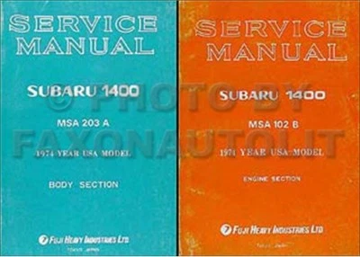 1974 Subaru Tienda Manual 2 Volumen Juego Supp También Necesidad para 1975 1976 - Imagen 1 de 3