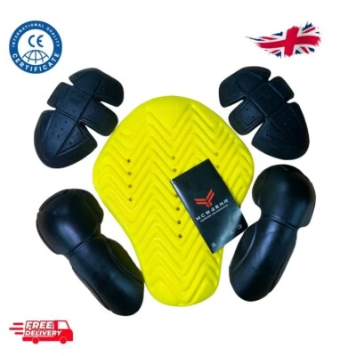 5 PIECE CE LEVEL 1 APPROVED SHOULDER ELBOW BACK MOTORCYCLE ARMOUR SET MOTORBIKE - Image 1 of 4