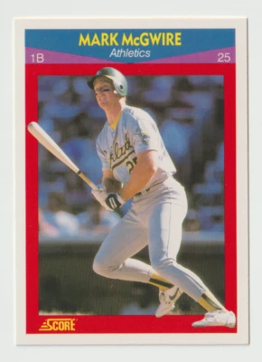 1990 Score Baseball 100 Superstars #25 Mark McGwire - Oakland Athletics - Image 1 of 2