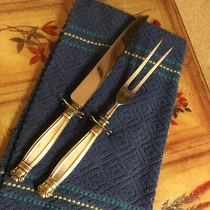 Sterling Silver Carving Set Manchester COPENHAGEN Pattern – c.1900 - 1940 - Picture 1 of 3
