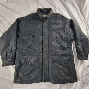 Towne by London Fog Herren XL schwarz Lederjacke Winter warm lässig ausgehen - Bild 1 von 12