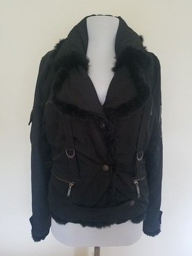 SPLENDIDO CAPPOTTO GIACCA NERA CHRISTIAN DIOR con finiture in vera pelliccia MADE in FRANCIA TAGLIA 38 6