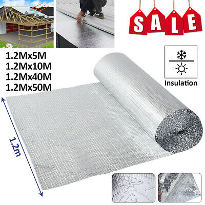 1.2M Wide 5M-50M Double Bubble Foil Insulation Shed Floor Wall Roof Sheds • 39.99£