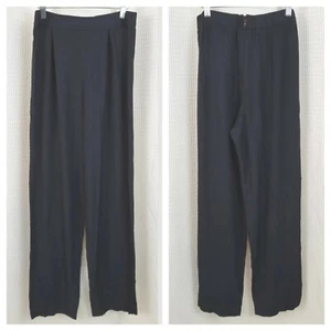 Vintage Black Pleated Pants with Elastic & Zip Back Size 8 - Picture 1 of 11