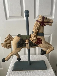 Wooden hand crafted carrousel Horse Beige- $75.91 - Picture 1 of 2
