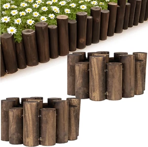 Wood Garden Edging for Landscaping – Decorative Round Log Border for Flower,, - Bild 1 von 12