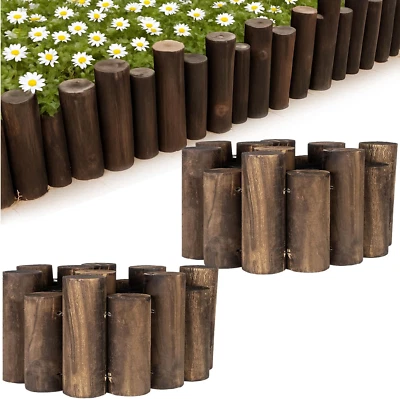 Bordes de jardín de madera para paisajismo - Borde de tronco redondo decorativo para flor,, Foto 1 de 4