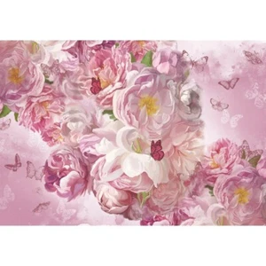Fotomural-TEJIDO-FLORES ROSAS-(C15171)-Papel pintado-después de la masa-flor flor rojo suave XXL - Imagen 1 de 4