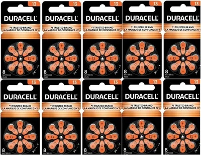 NEW Duracell Size 13 Activair PR48 P13 Hearing Aid Batteries (80 Batteries) - Image 1 of 2