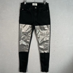Acne Studios Skin 5 Black Foil Jeans Women's size W28 L34 Denim - Picture 1 of 13