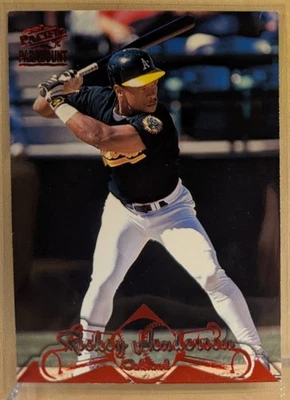 1998 Pacific Paramount RED #80 Rickey Henderson Athletics HOF RARE PARALLEL - Image 1 of 2