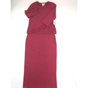 Adrianna Papell Maxi Skirt Sweater Set NWT Romantic WoolBlend Women's Size Large - Picture 1 of 10