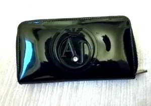 Original Armani Jeans Geldbörse glänzend schwarz mittelgroß, portofrei - Bild 1 von 23
