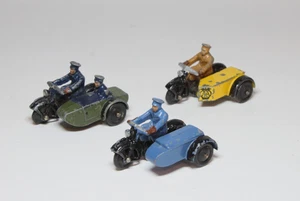 Dinky Toys Motorcycle & Sidecar Group x3 42b Police, 43b RAC, 44b AA - Picture 1 of 2