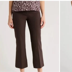 Lafayette 148 New York Manhattan Wide Leg Braun Gr. 12 Cropped Ankle Hose - Bild 1 von 9