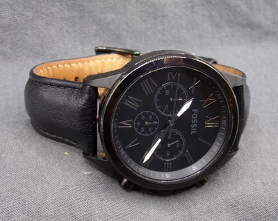 Men's FOSSIL Black Chronograph Watch BQ1734 w/ New Battery - Works Great!  h64 - Image 1 of 4