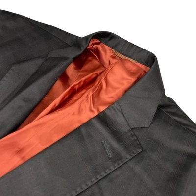 Holland & Sherry Men's 100% Wool 2-Button Blazer Black Plaid • 40R US - Image 1 of 4