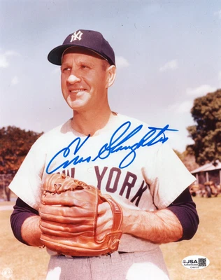 ENOS SLAUGHTER AUTOGRAPH 8X10 PHOTO JSA COA AUTO SIGNED NEW YORK YANKEES - Image 1 of 2