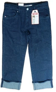 Levi’s Girls Size 16 Wide Leg Relaxed Fit Cuffs Adjustable Waistband Sparkle - Picture 1 of 11