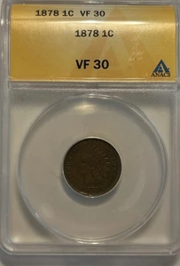 1878 Indian Head Cent 1C - ANACS VF 30 - Picture 1 of 2