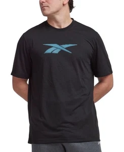 Reebok Men Regular fit Short Sleeve T-Shirt Shirt Small Black Solid - Picture 1 of 1
