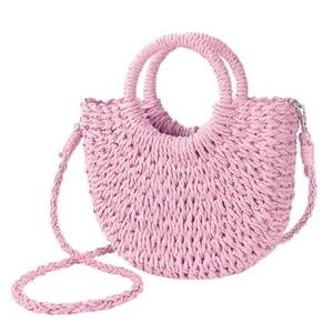 Womens Straw Beach Bag Woven Crossbody Shoulder Bags Top Handle Satchel Handb... - Picture 1 of 6