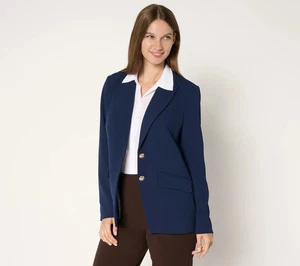 Blazer Dennis Basso Regular Luxe Crepé Estampados y Sólidos Para Mujer A697405 - Imagen 1 de 7
