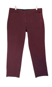 Worthington Ankle Pant Tapered Mid Rise Pockets Burgundy Red Women 36x25 Size 12 - Picture 1 of 9