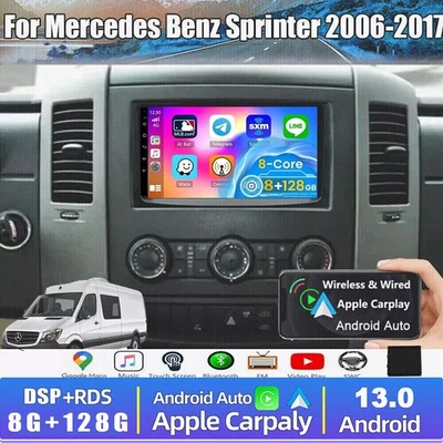 Radio estéreo GPS para automóvil 8G+128G para Mercedes-Benz Sprinter Android 13.0 2006-2017 Foto 1 de 4